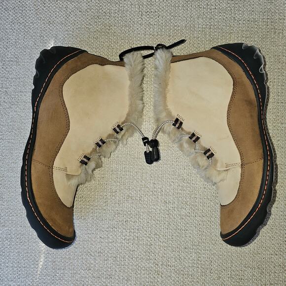 Privo Tan and Cream Winter Booties with Furry Lining Size 8.5 - Picture 3 of 11